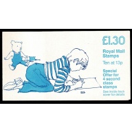 £1.30 Jolly Postman. Left margin DP68D. Cyl. B37 pB62 row 2. SG FL11a.