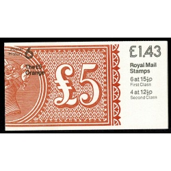 £1.43 Postal History No.6  "£5 Orange". Left margin DP53A. Cyl. B4 B2 pB50 SG FN5a