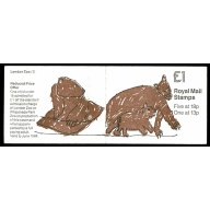 £1 London Zoo No.3 Bears. DP95B  Cyl. B5 B41 pB70. SG FH12. Plated column 1 of primary sheet.