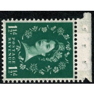 1961 1½d green. Watermark Crowns. Two Bands Blue Phosphor. WATERMARK SIDEWAYS to RIGHT. SG 612Wi. SG Spec. S34bb