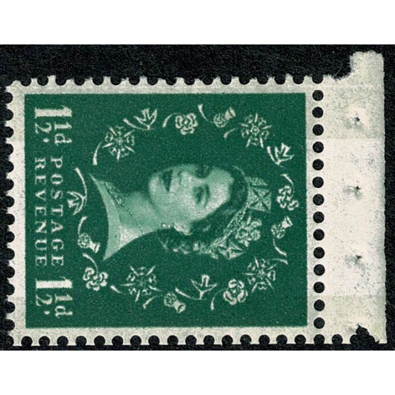 1961 1½d green. Watermark Crowns. Two Bands Blue Phosphor. WATERMARK SIDEWAYS to RIGHT. SG 612Wi. SG Spec. S34bb