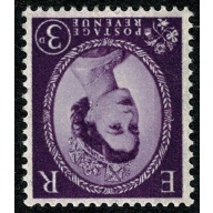 1965 3d deep lilac. Watermark Crowns. Left Band Violet Phosphor. WATERMARK INVERTED. SG 615cWia. SG Spec. S78g