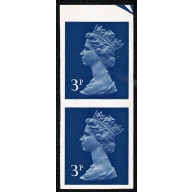 3p ultramarine FCP/GA  2B. IMPERFORATE VERTICAL PAIR. SG X855Eg