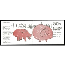 50p London Zoo No.1. "Pigs". DP93B Cyl. B21 B4 B30 p69. SG FB47. Plated to column 1 of primary sheet.