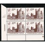 1988 Castle £1.50. Plate 2F block of four.