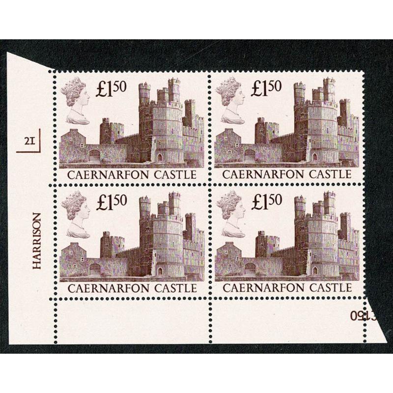 1988 Castle £1.50. Plate 2I block of four.