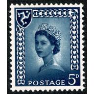 Isle of Man. 5d royal blue. No Wmk. SINGLE BROAD PHOSPHOR BAND. SG Spec. XM11b.