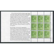 12p yellow green FCP/PVAD pane of 9 MISSING PHOSPHOR. Ex £3 Wedgwood Book.