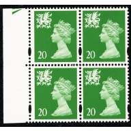 20p Bright green OFNP/PVA CB Matt paper. "seperated" 15 hole perf error.