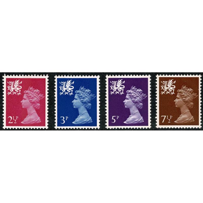 Wales 2½p-7½p OCP/PVA set of 4 values.